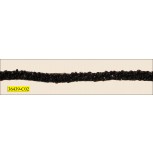 Beads and Sequins Fringe on Stiff Organza 3/8" Black