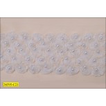 5 rows Chiffon roses with center pearl on mesh 4"