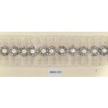 Beaded trim w/pearls on pleated mesh1 3/4Sil/Ivory