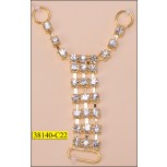 Rhinestone "T" Chain Attatchment Width 6.7cm with Ring Long 4.5cm