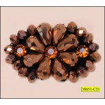 Applique Rhinestone with Beads oval 2 1/4''x1 1/2''