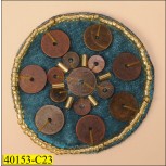 Applique Round Velvet Patch with Sequins and beads 1 7/8" 