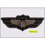Patch (classic) Wing Pattern 2 7/8"x1 1/4" Black and Brass