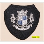 Military Patch with Rhinestone on Felt 1 1/2" Black and Silver