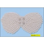 Pearl Round on Bow with 4 Rhinestone 4 "x 2" Ivory