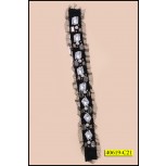 Beads and Rhinestones on Grosgrain with mesh 11/2" Black and Clear