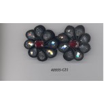 App.w/facited beads 2 3/4x1 1/4Blk/Clear/Red