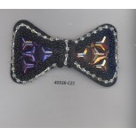 App.bow w/beads&R.stones3 1/2x2 Blue/brown/Blk/Clr