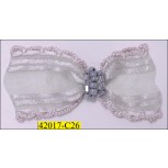 Bow Organza with Beads 2 1/2"x1 1/8" 