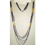 Necklace Tube Beads+Chain w/2Rings+2Lobster Claw B