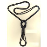 Necklace Tubular Chain 2Rows  Knotted 20" Black
