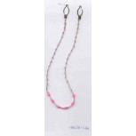 Children Necklace Fuch/Silver Beads on Mono Thread