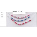 Necklace w/ Tube/Round Beads 3" on Mono Elas PI/SI