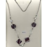 Necklace w/muti shape beads Silver/Nickle/Black