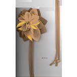 BELTLeather w/Flower13cm& rope length 160cm Tan