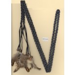 Belt w/3feathers/beads both ends BLK/BRN