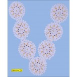 Applique Beaded Crochet Floral Collar 9 3/4" White and Ivory