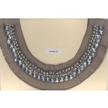 Collar 1/2moon w/beads&Rstones8x6Clr/Sil/Blk
