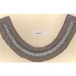 Collar 1/2moon w/Longbeads&Rstones9x5Clr/Sil/Blk