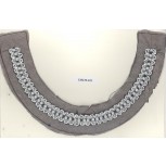Collar 1/2moon w/Pearls&Rstones8 1/2x6Clr//Blk/Wht