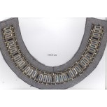 Collar w/2 chains&Rect beads8x6Gold/BLK/Clear