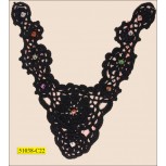 Applique Crochet Collar with Stones 10" X 8" 