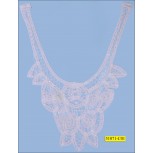 Applique Battenburg Collar with Cut Bead (Irredes) 11" White