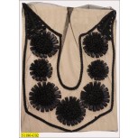 Collar "U" Shape Applique 7 Flowers on Mesh 10 1/4"x11" Black