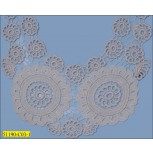 Collar Embrroidered Floral "U" shape Applique with Lurex 13 1/2"x12" Natural