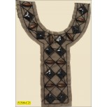 Collar Applique Y-Shape with Faceted Stone 15"x8" Black