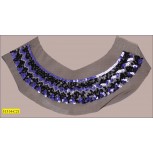 Collar Sequins Applique on Black Mesh 12 1/4"x5" Mesh Purple