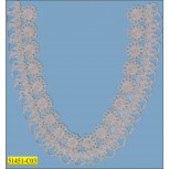 Collar Floral Satin "U" and Applique Scallopped 11 1/4"x8 1/2" Ivory