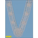 Collar Floral Satin "V" Shape Applique 9 1/2"x12 1/2" Ivory