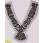 Collar Beaded Y-shape Applique Gunmetal