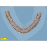 Collar Applique with Gold chain and braid on mesh 7" Natural