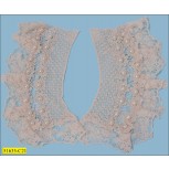 Collar Applique Floral guipure with pearls 11x9 1/4" Natural