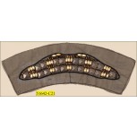 Collar Applique with studs on BLK mesh 103/4x31/4" Gold and Gunmetal