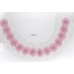 Collar w/pearl flowers & R/stone 8x6 Pink/Clear