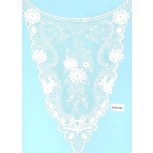 Collar Embroidered w/floral design on mesh7x11White