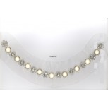 Collar half moon w/Rstone&pearl beads9 1/2x4Clear/Ivory