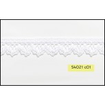 3/4" White stretch scallopped crochet lace