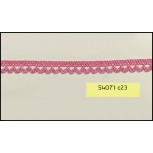 Crochet Cotton Lace 1 side scallop 11mm Denim Pink