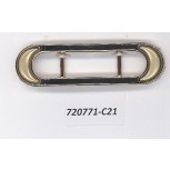 Buckle oval w/2 bars 2 1/4x3/8 Gold/Gold