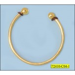 Ring metal with 2 balls at the ends Gold