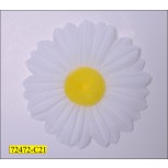 White Daisy with Yellow Pom Pom In Centre 2"  WHITE.