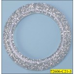 Plastic Ring with Glitter Inside Inner Diameter Clear and Silver