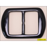 Buckle Rectangle Plastic Resin Inner Diameter 1 5/8" Black