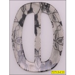 Buckle Rectangle Oval with Rachel Lace Inside 2 1/2" Black and Clear