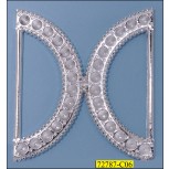 Buckle Metal Double "D" Ring Fancy Immitatet Inner Diameter 2" Silver