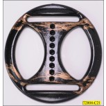 Buckle Round Plastic with 2 Slider both Side Black and Gold